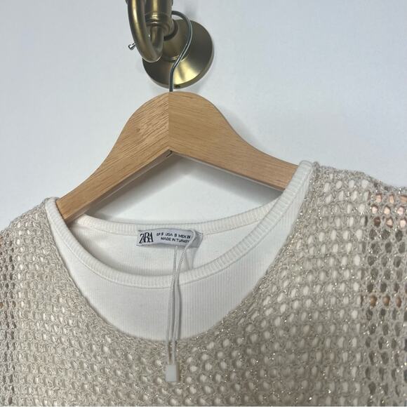 Zara Crochet Overlay Vest Tank Top - Picture 4 of 5